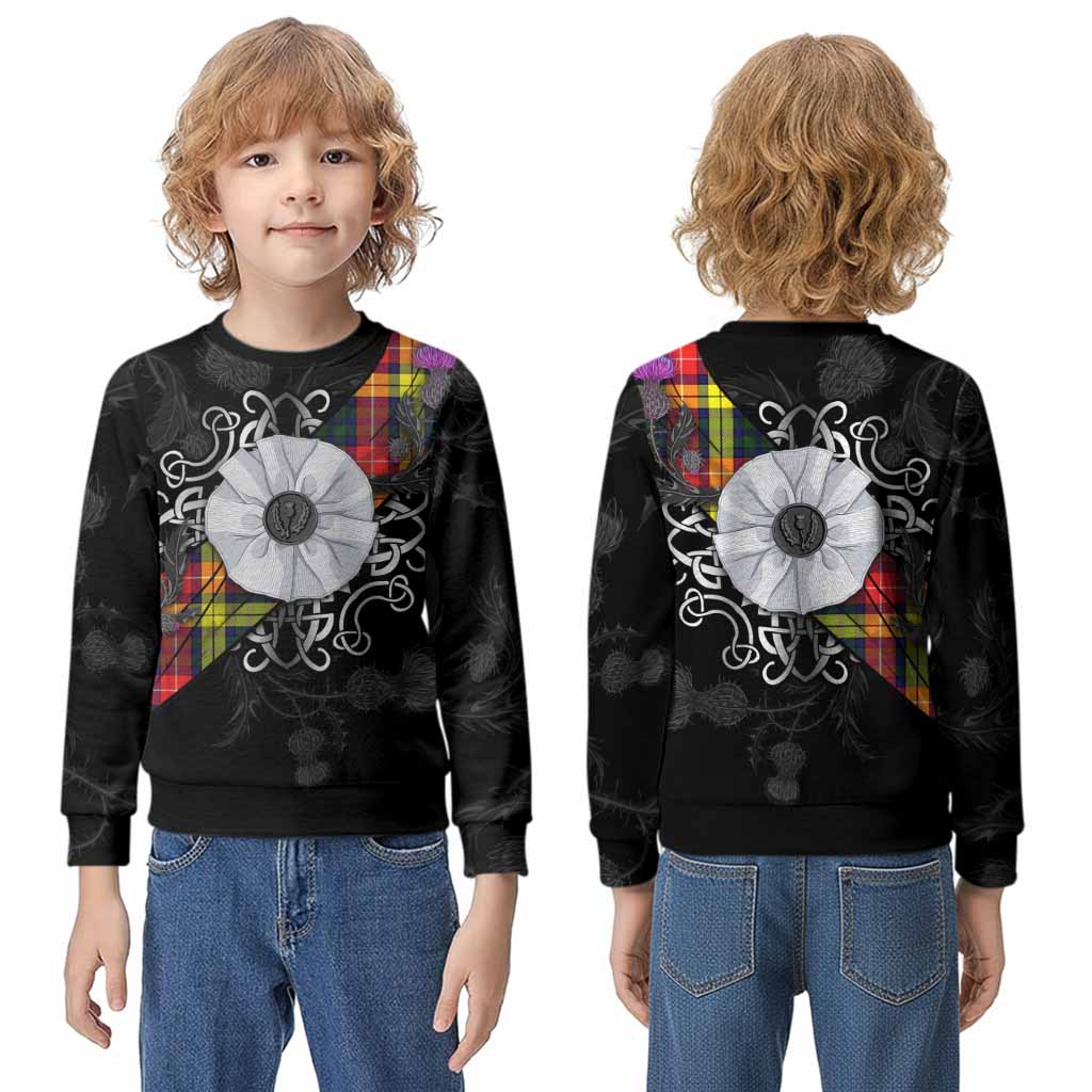 Dewar Tartan Kid Knitted Sweatshirt Jacobite White Rose - Tartan Vibes Clothing