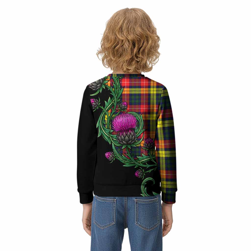 Dewar Tartan Kid Knitted Sweatshirt Resilient Scottish Thistle - Tartan Vibes Clothing