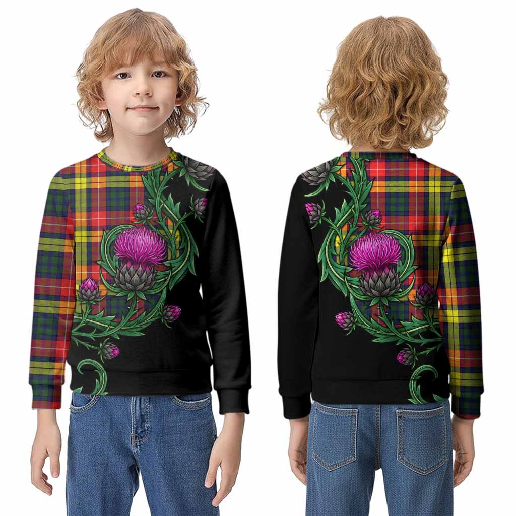 Dewar Tartan Kid Knitted Sweatshirt Resilient Scottish Thistle - Tartan Vibes Clothing