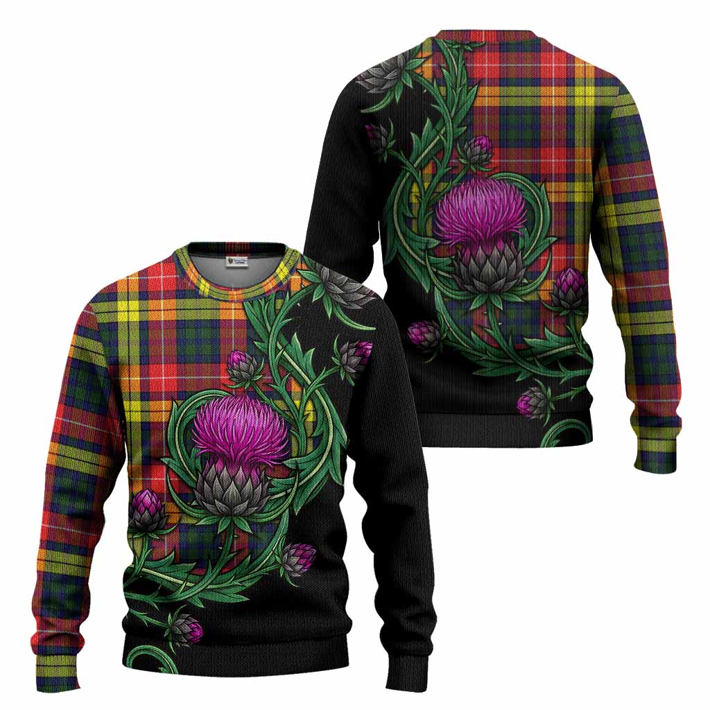Dewar Tartan Knitted Sweater Resilient Scottish Thistle - Tartan Vibes Clothing