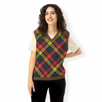Dewar Tartan  Knitted V-Neck Vest Cross Style