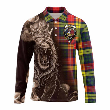 Dewar Tartan Long Sleeve Polo Shirt Roaring Lion Heritage