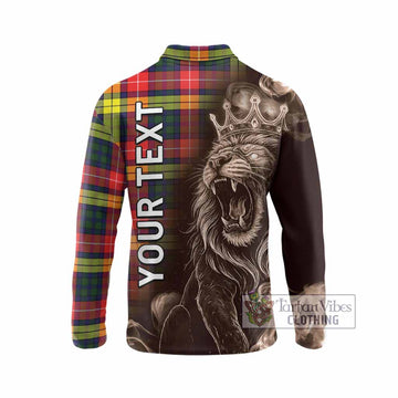 Dewar Tartan Long Sleeve Polo Shirt Roaring Lion Heritage