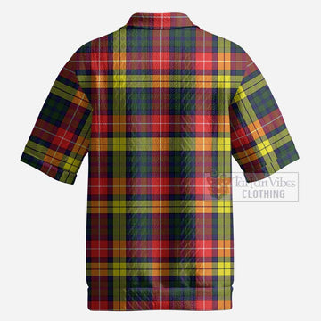 Dewar Tartan Men’s Polo Sweater Top with Family Crest