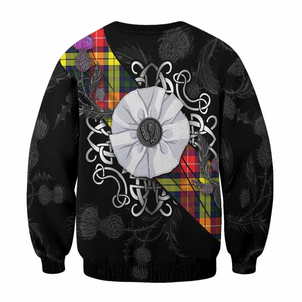 Dewar Tartan Sweatshirt Jacobite White Rose - Tartan Vibes Clothing