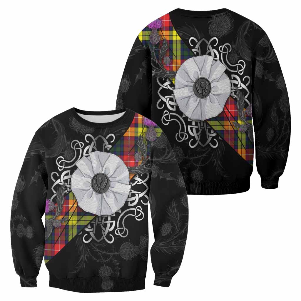 Dewar Tartan Sweatshirt Jacobite White Rose - Tartan Vibes Clothing