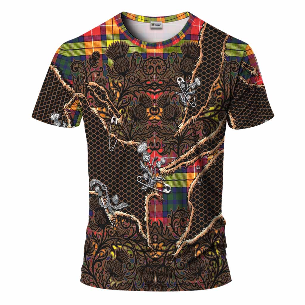Dewar Tartan Thistle Dark Gothic T-Shirt Kid's Shirt - Tartan Vibes Clothing