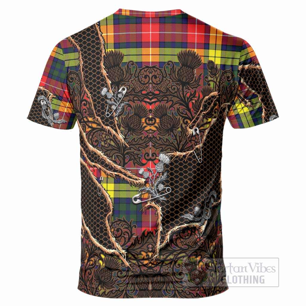 Dewar Tartan Thistle Dark Gothic T-Shirt - Tartan Vibes Clothing