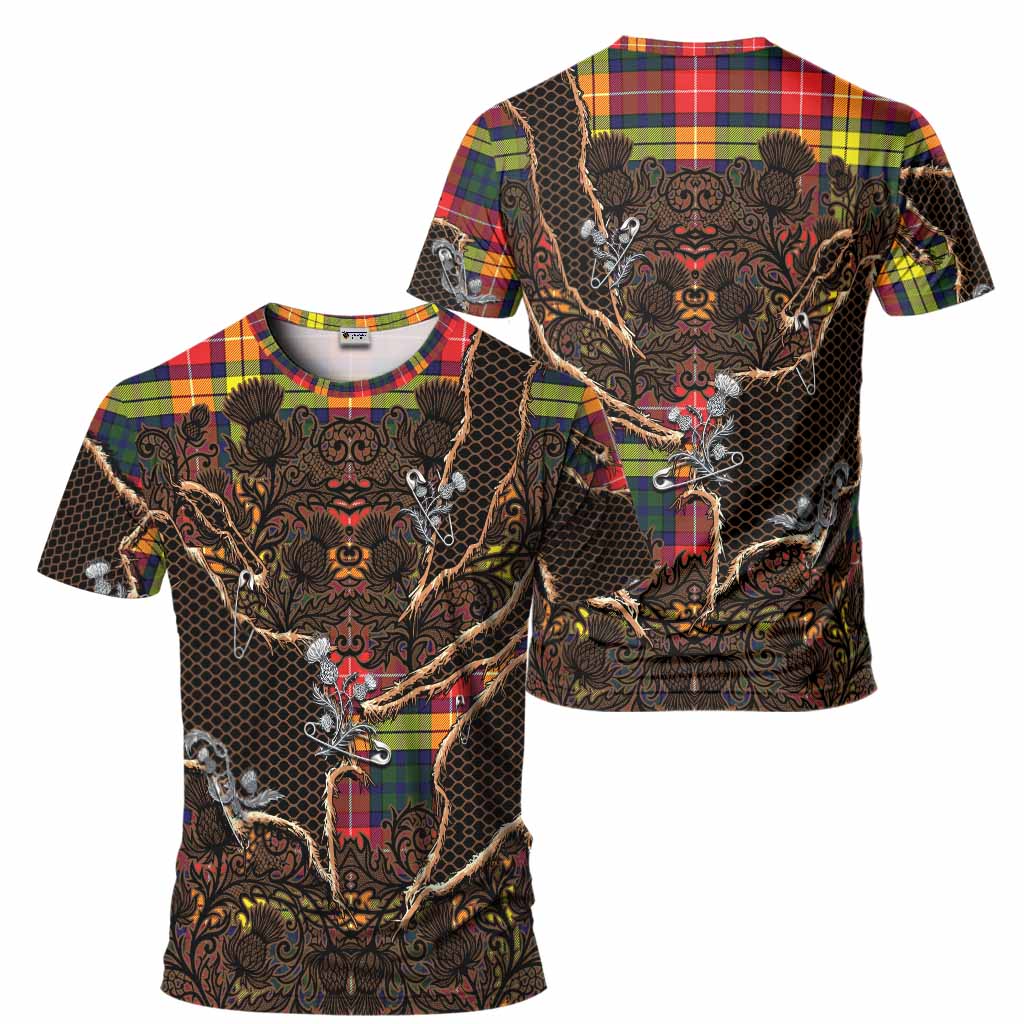 Dewar Tartan Thistle Dark Gothic T-Shirt - Tartan Vibes Clothing