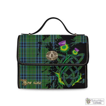 Tartan Vibes Clothing Dick Tartan Waterproof Canvas Bag with Scotland Map and Thistle Celtic Accents