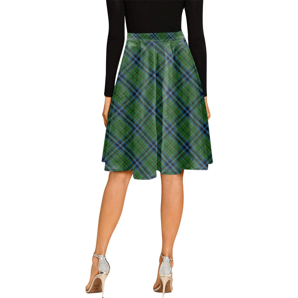 Dick Tartan Melete Pleated Midi Skirt Cross Style - Tartan Vibes Clothing