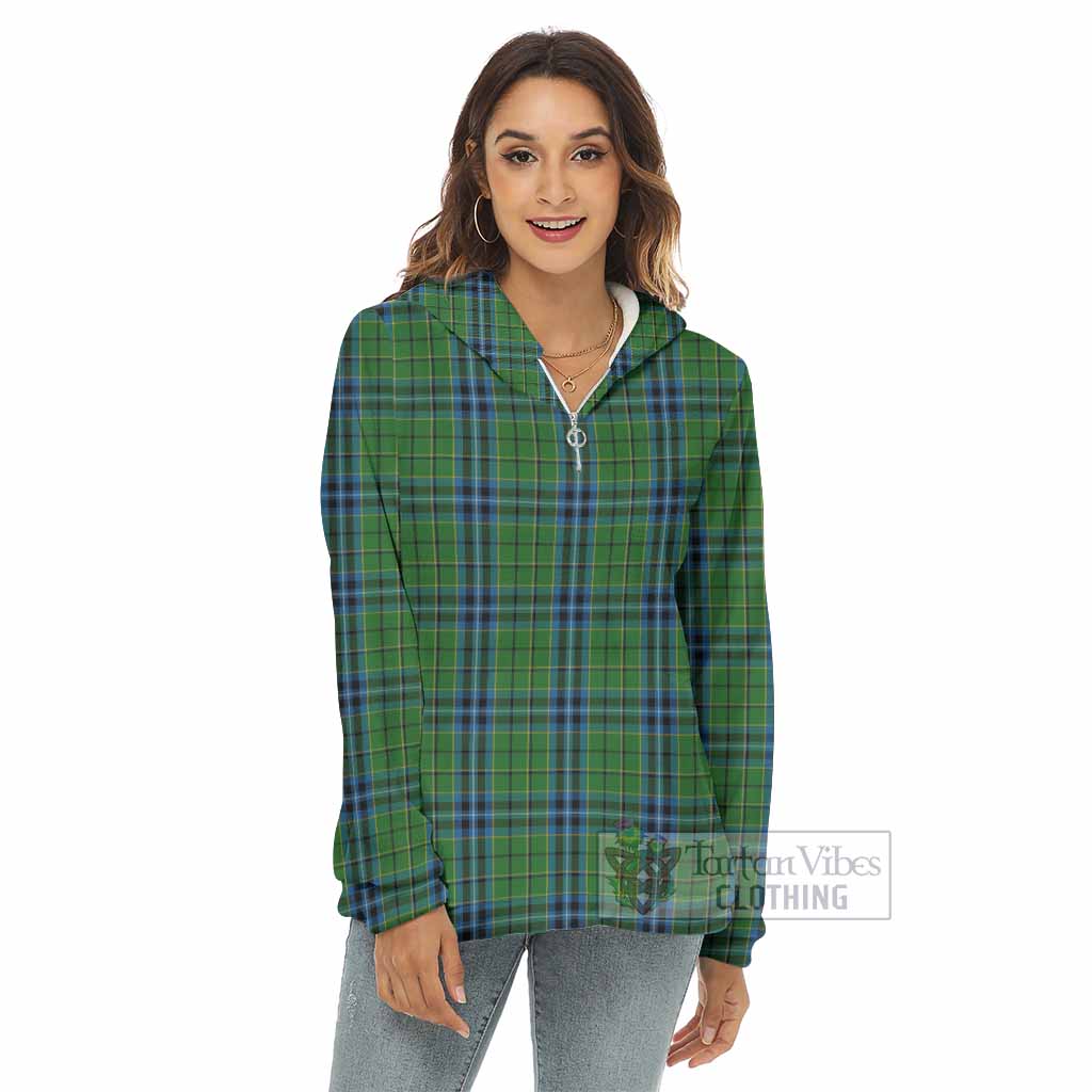 Dick Tartan Women's Borg Fleece Hoodie with Half Zip - Tartan Vibes Clothing
