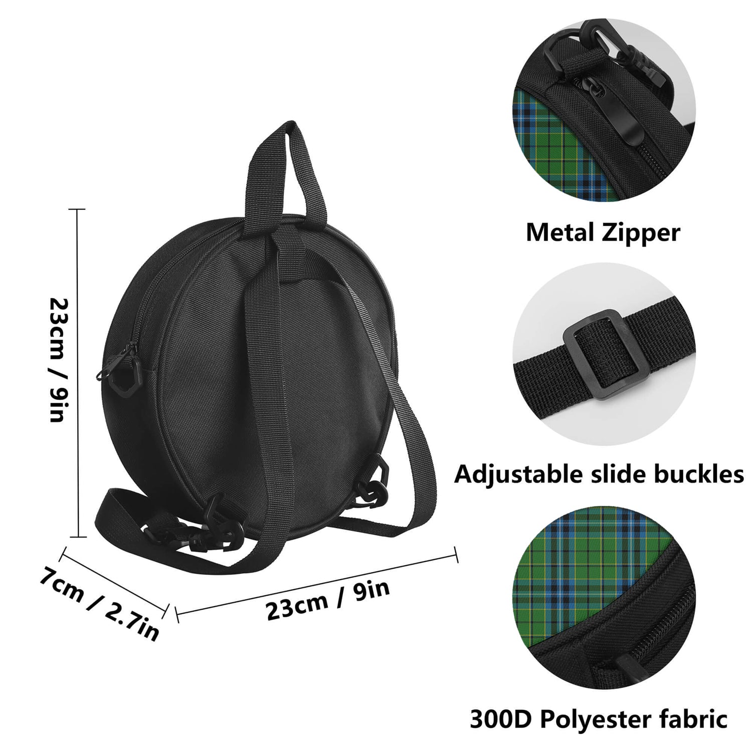 Dick Tartan Round Satchel Bags - Tartan Vibes Clothing