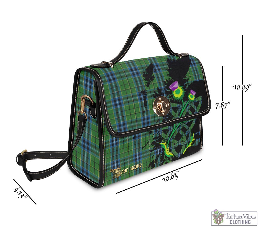 Tartan Vibes Clothing Dick Tartan Waterproof Canvas Bag with Scotland Map and Thistle Celtic Accents