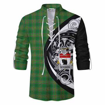 Tartan Vibes Clothing Dickson Irish Clan Ghillie Kilt Shirt Celtic Circle Style