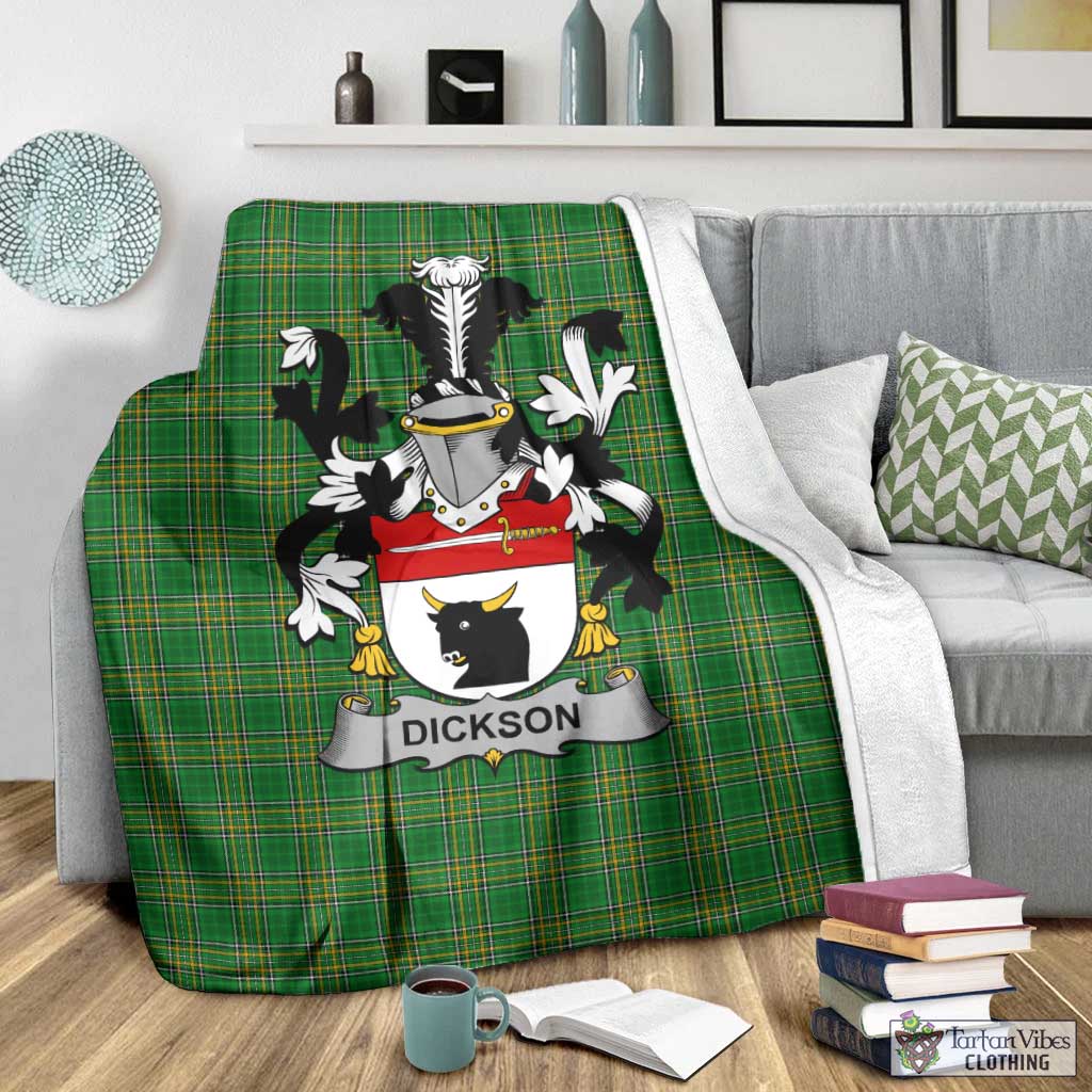 Dickson Irish Clan Tartan Blanket with Coat of Arms - Tartan Vibes Clothing