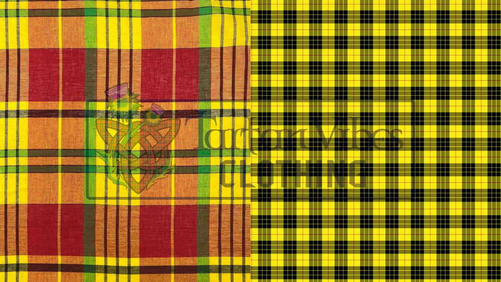 Tartan plaid and check fabric patterns compared side by side for easy identification