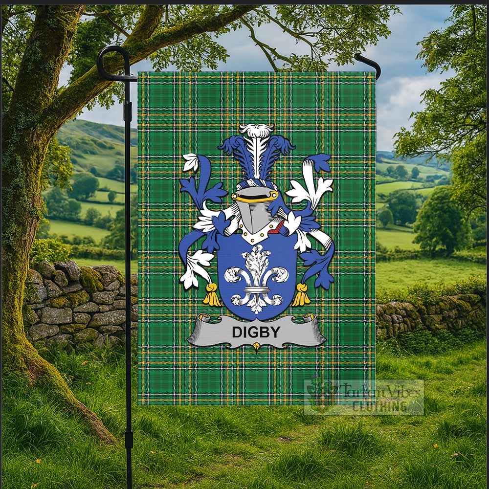 Digby Irish Clan Tartan Flag with Coat of Arms