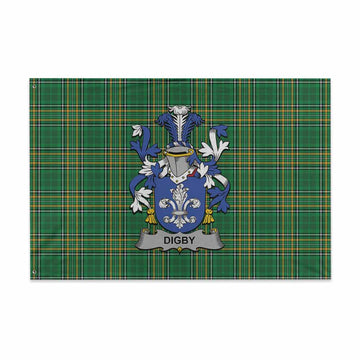 Digby Irish Clan Tartan House Flag with Coat of Arms