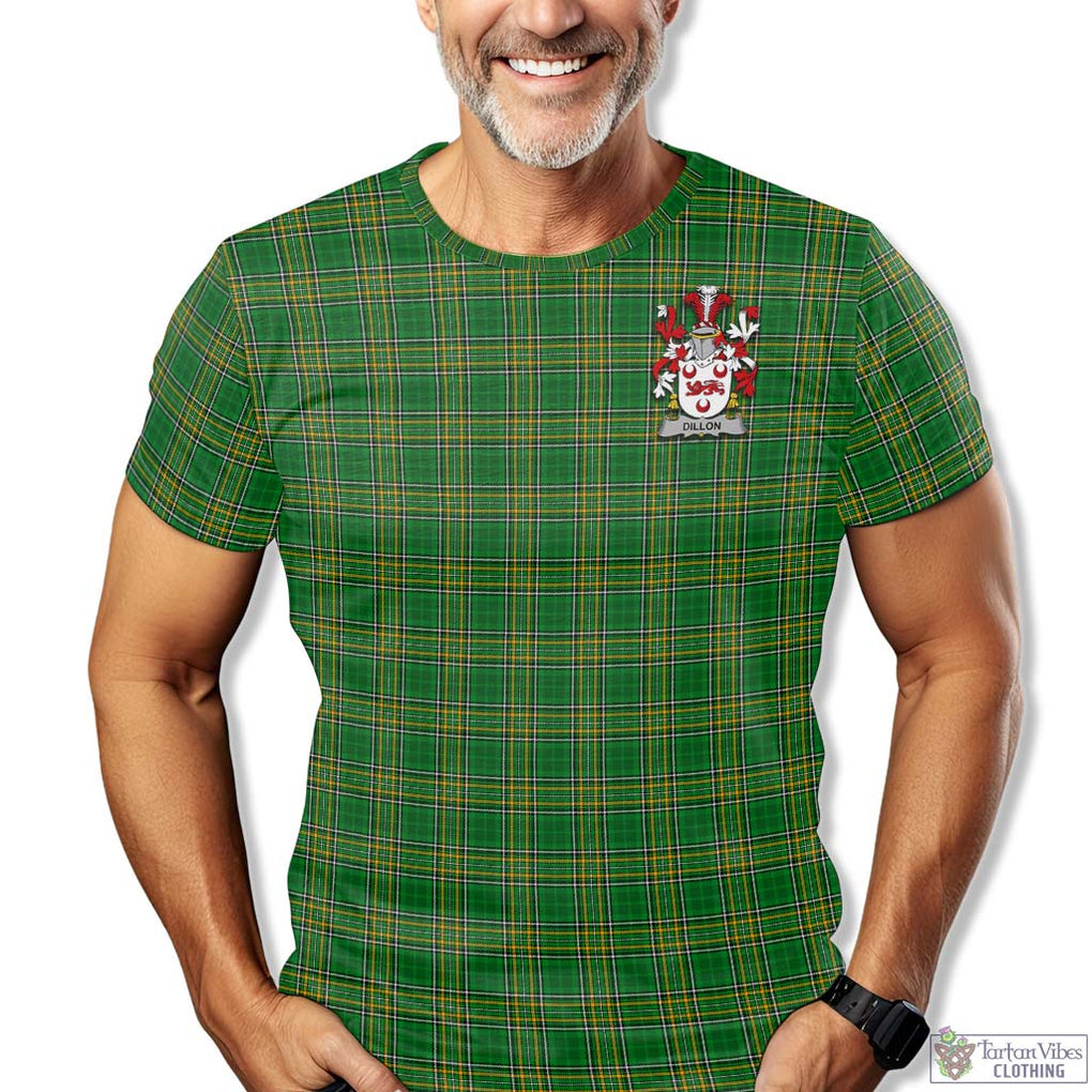 Tartan Vibes Clothing Dillon Ireland Clan Tartan T-Shirt with Family Seal