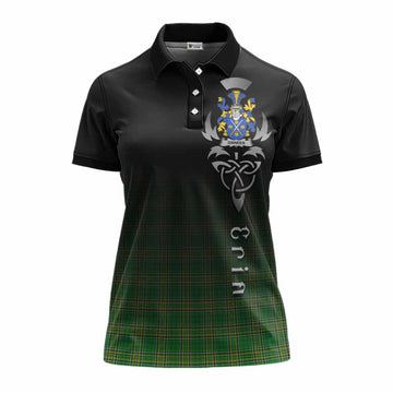Dinneen Irish Clan Women's Polo Shirt with Coat of Arms Erin Go Bragh Celtic Inspired