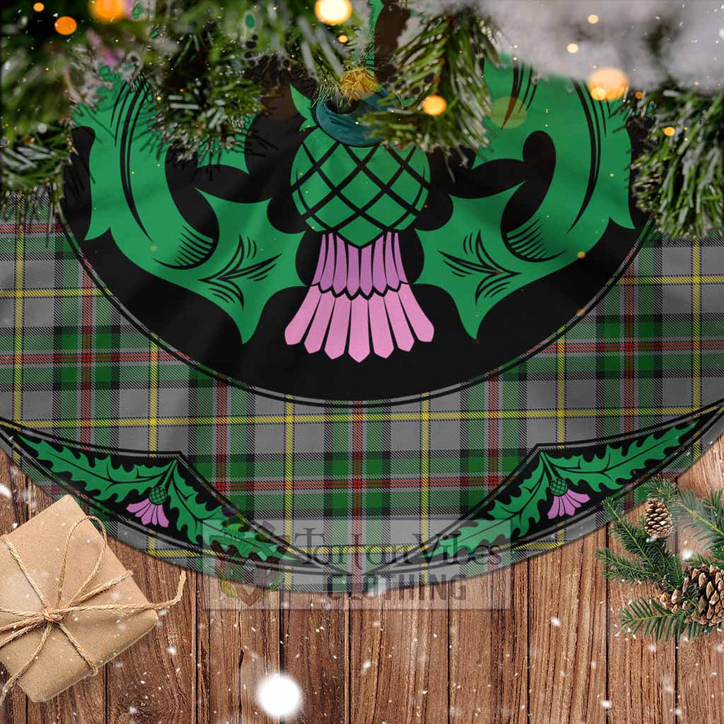 Tartan Vibes Clothing Dinwiddie Tartan Christmas Tree Skirt Scottish Thistle Style