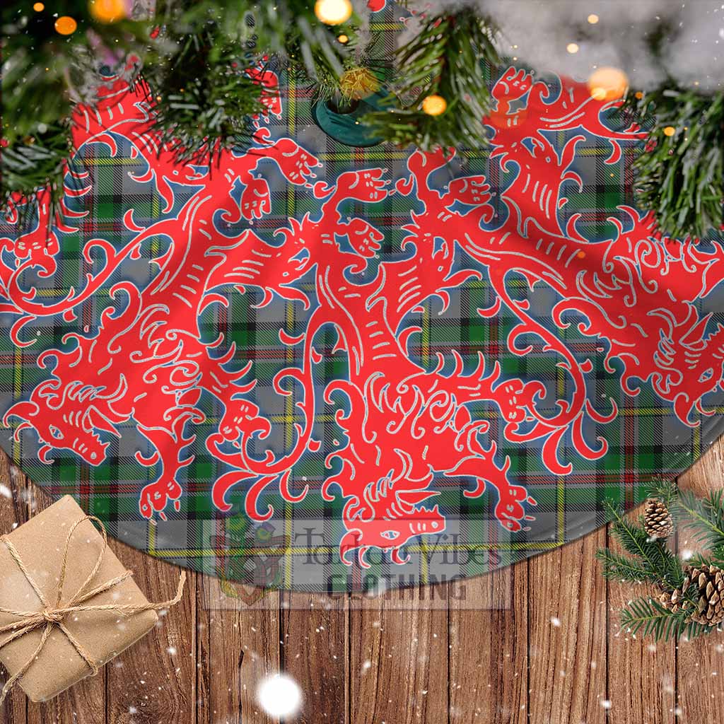 Dinwiddie Tartan Christmas Tree Skirt Lion Rampant Style - Tartan Vibes Clothing