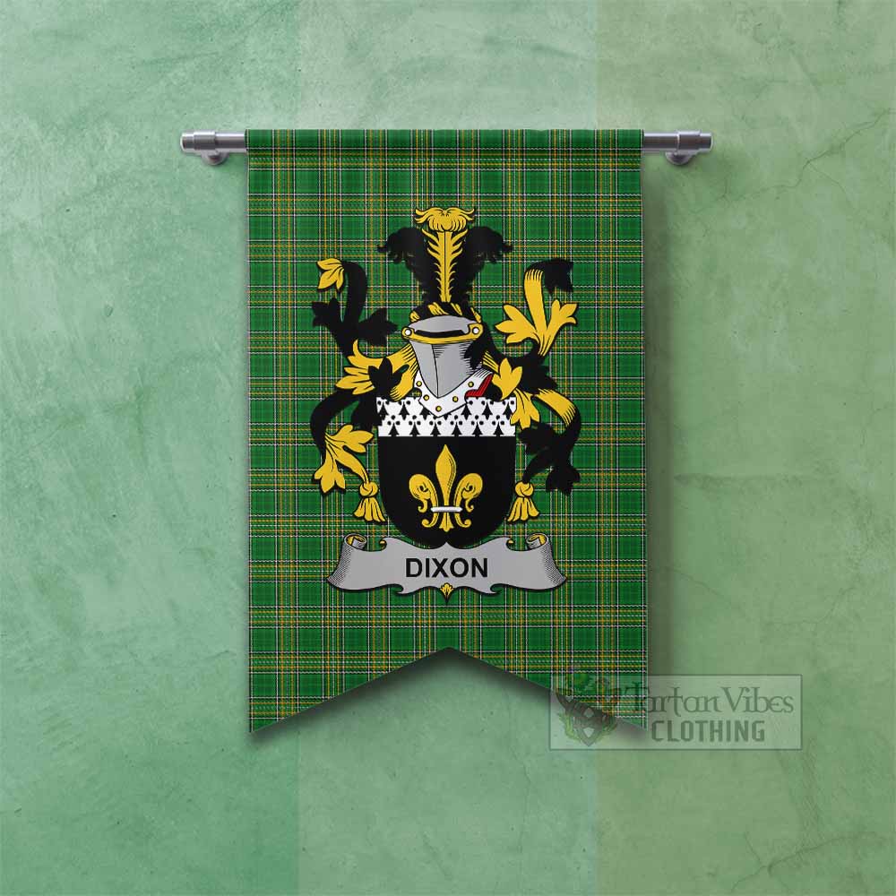 Tartan Vibes Clothing Dixon Irish Clan Tartan Gonfalon, Tartan Banner with Coat of Arms