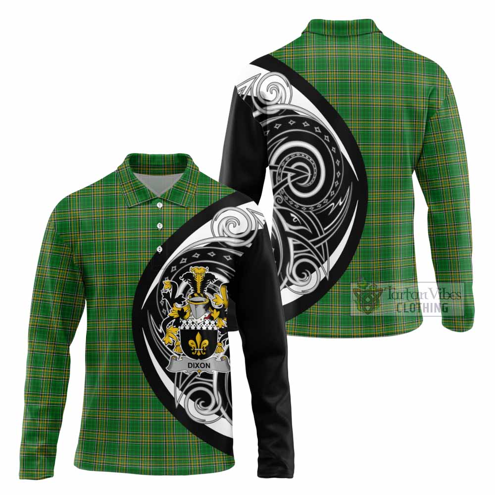 Dixon Irish Clan Long Sleeve Polo Shirt Celtic Circle Style - Tartan Vibes Clothing