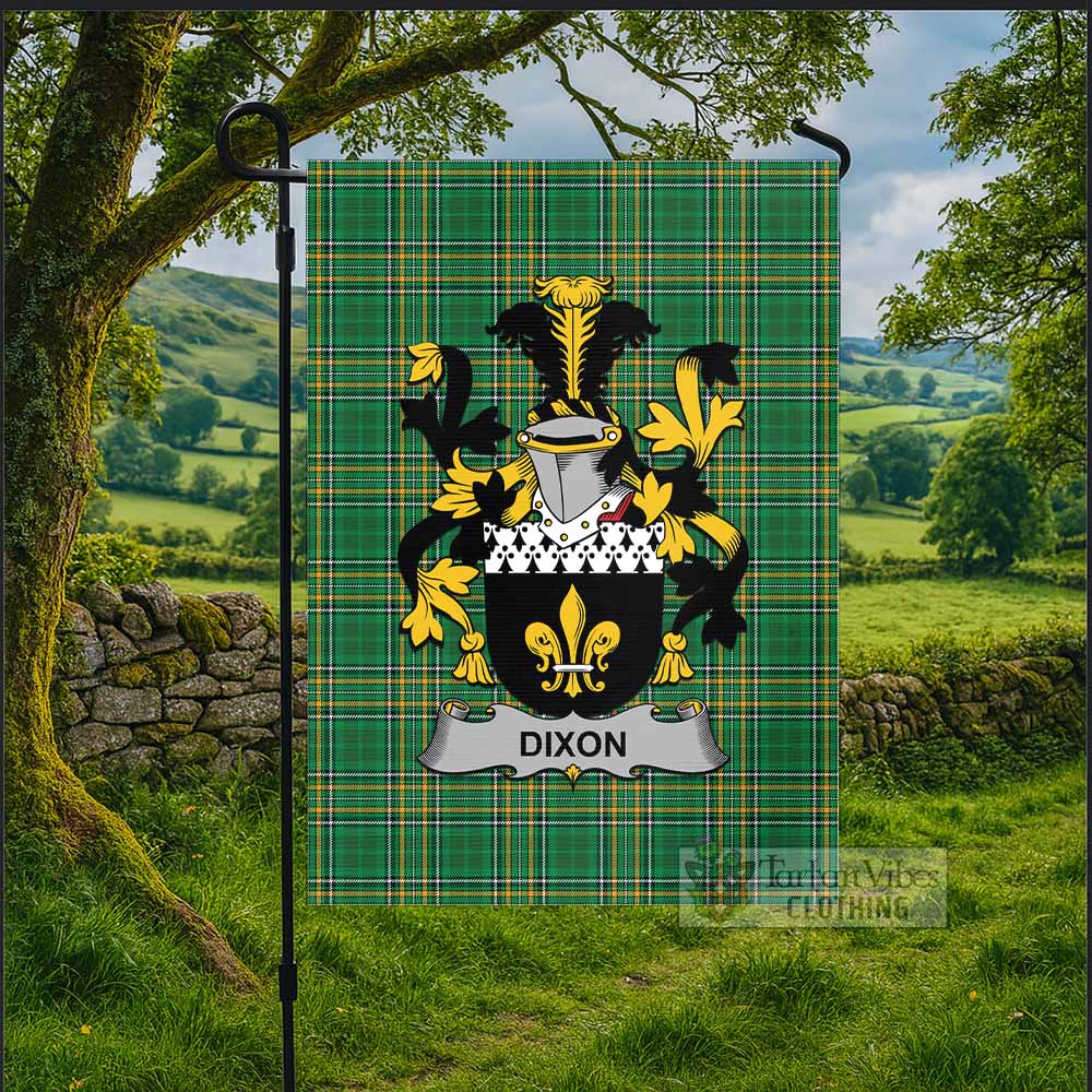 Dixon Irish Clan Tartan Flag with Coat of Arms