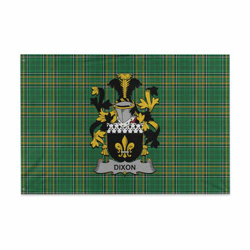Dixon Irish Clan Tartan House Flag with Coat of Arms