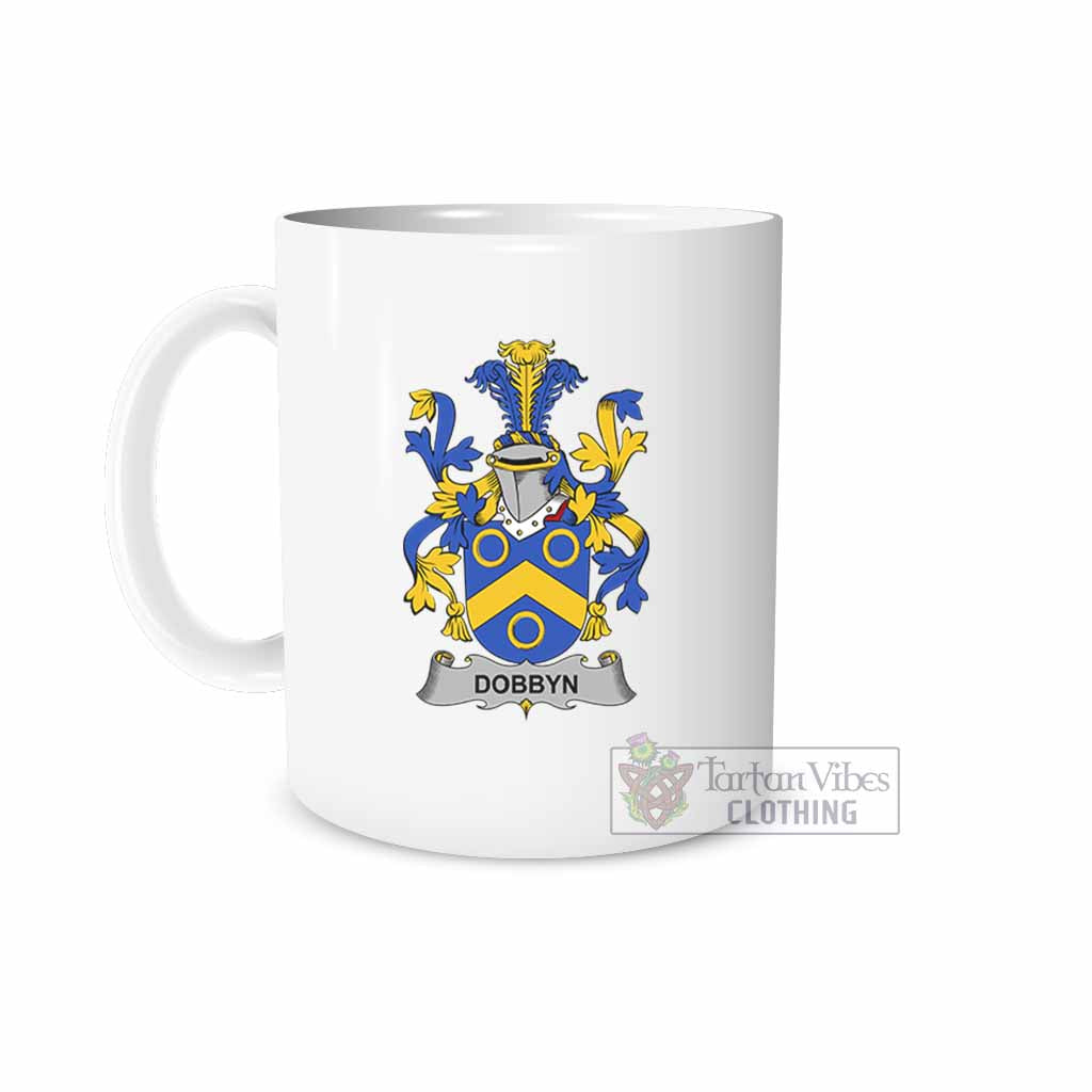 Dobbyn Irish Clan Coat of Arms Ceramic Mug White - 2D-tartanvibesclothing