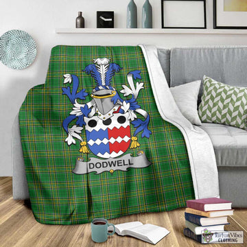 Tartan Vibes Clothing Dodwell Irish Clan Tartan Blanket with Coat of Arms