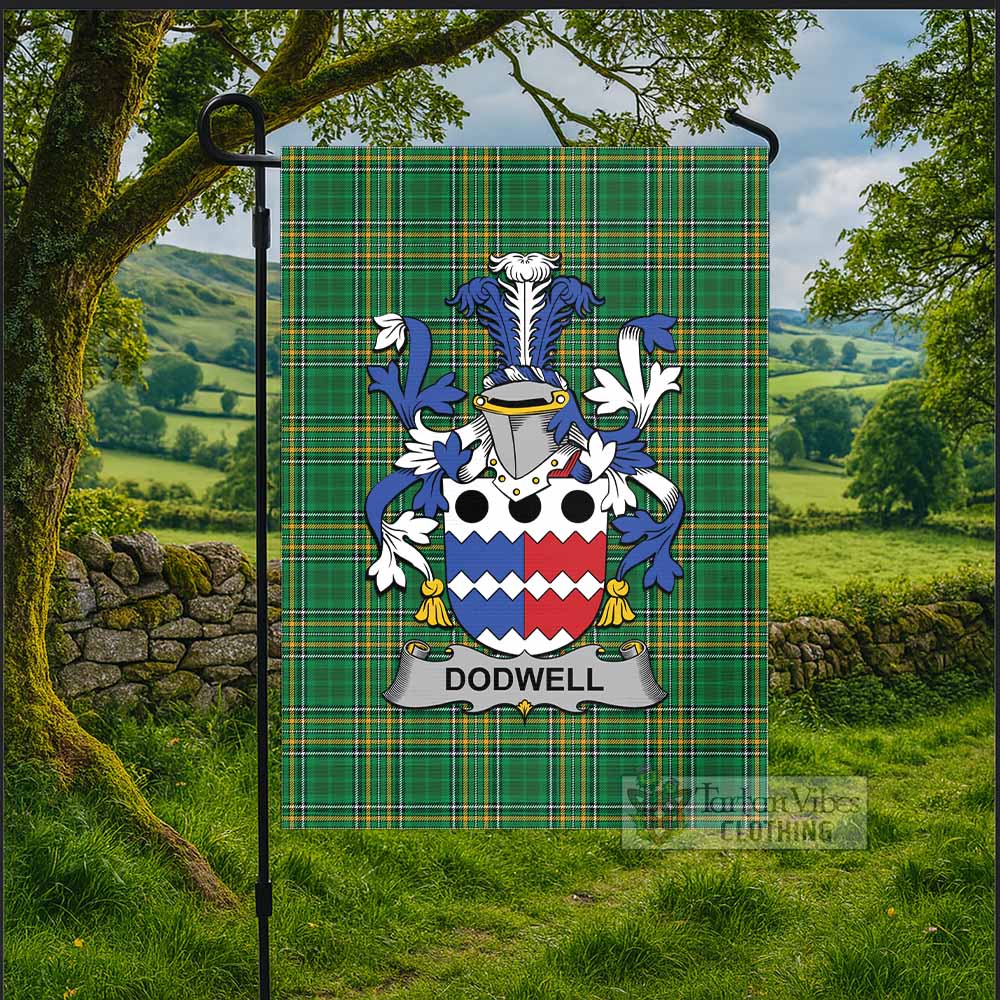 Dodwell Irish Clan Tartan Flag with Coat of Arms