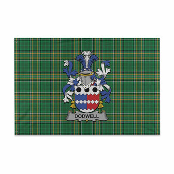 Dodwell Irish Clan Tartan House Flag with Coat of Arms