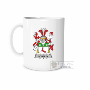 Tartan Vibes Clothing Doherty Irish Clan Coat of Arms Ceramic Mug