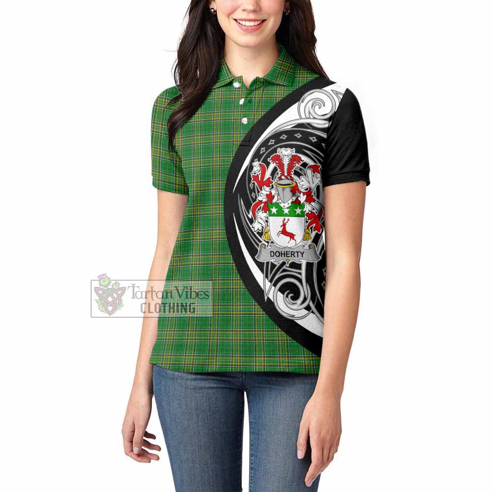 Doherty Irish Clan Women's Polo Shirt Celtic Circle Style - Tartan Vibes Clothing