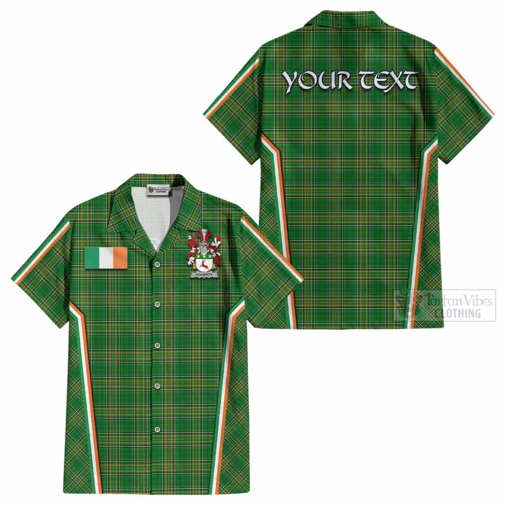 Doherty Irish Clan Coat of Arm Tartan Cotton Hawaiian Shirt Flag Style