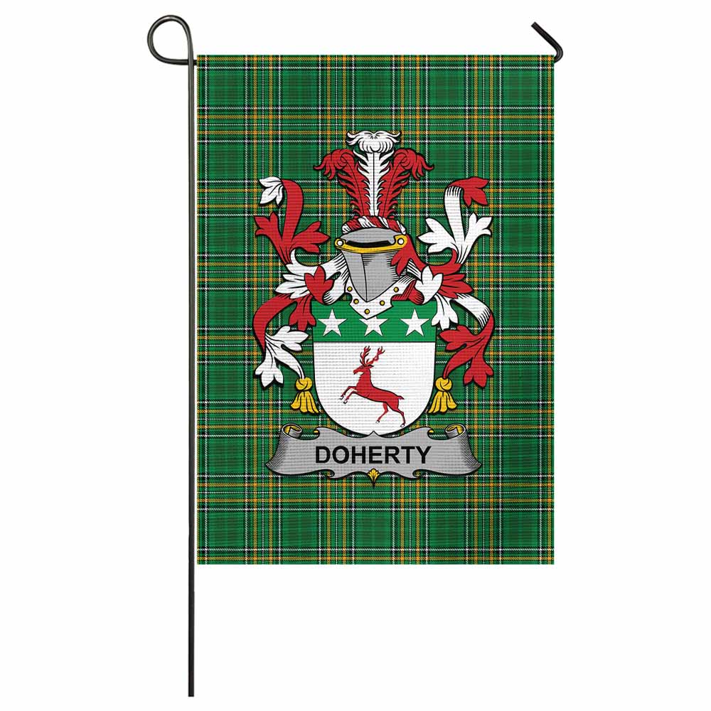 Doherty Irish Clan Tartan Flag with Coat of Arms