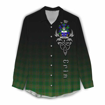 Dolan Irish Clan Women's Casual Shirt with Coat of Arms Erin Go Bragh Celtic Inspired Female - Tartan Vibes Clothing