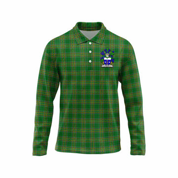 Dolan Irish Clan Tartan Long Sleeve Polo Shirt with Coat of Arms Unisex - Tartan Vibes Clothing