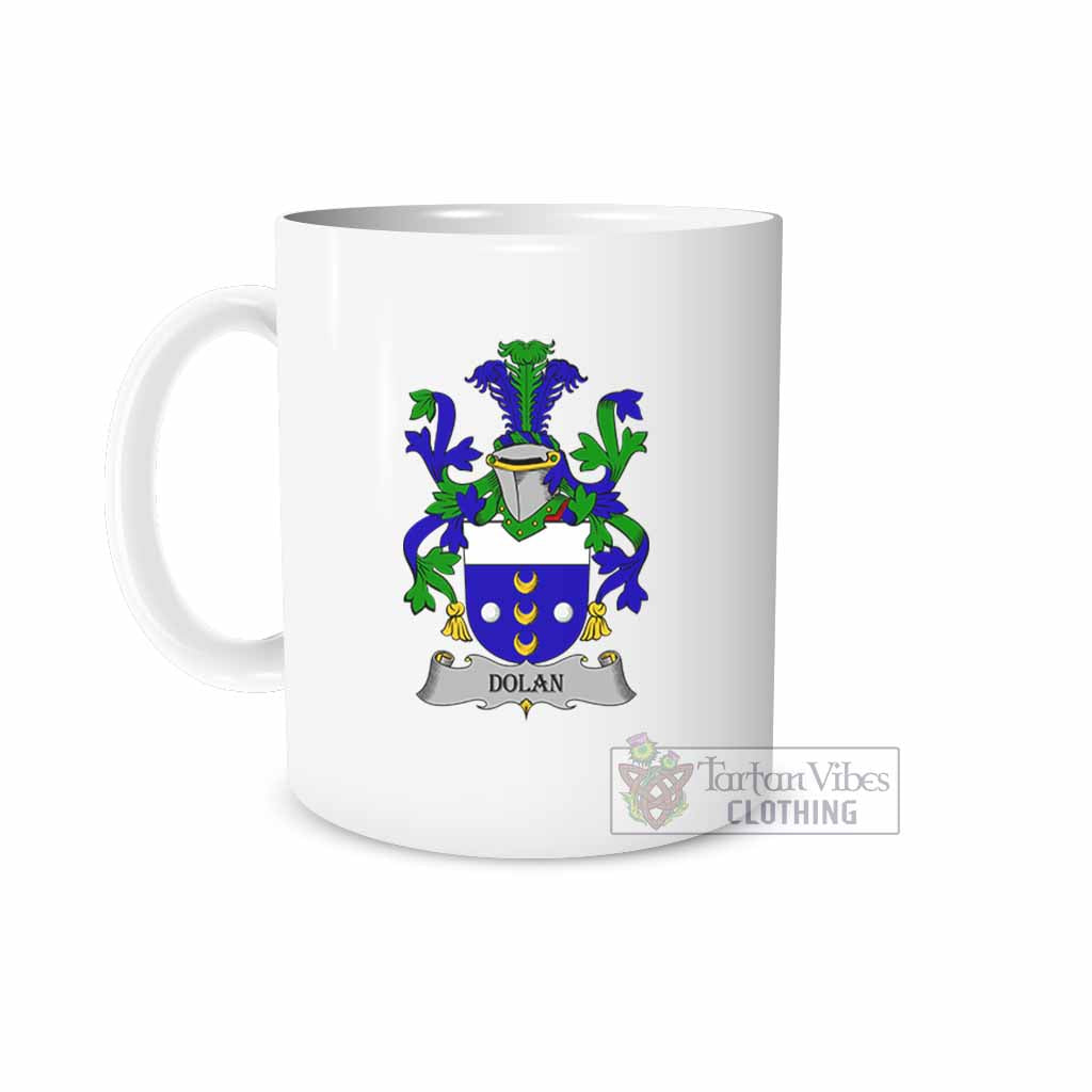 Dolan Irish Clan Coat of Arms Ceramic Mug White - 2D-tartanvibesclothing