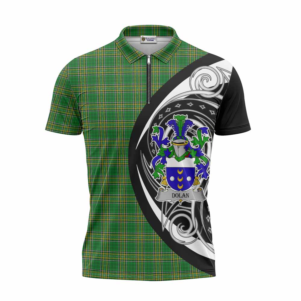 Dolan Irish Clan Zipper Polo Shirt Celtic Circle Style Unisex - Tartan Vibes Clothing