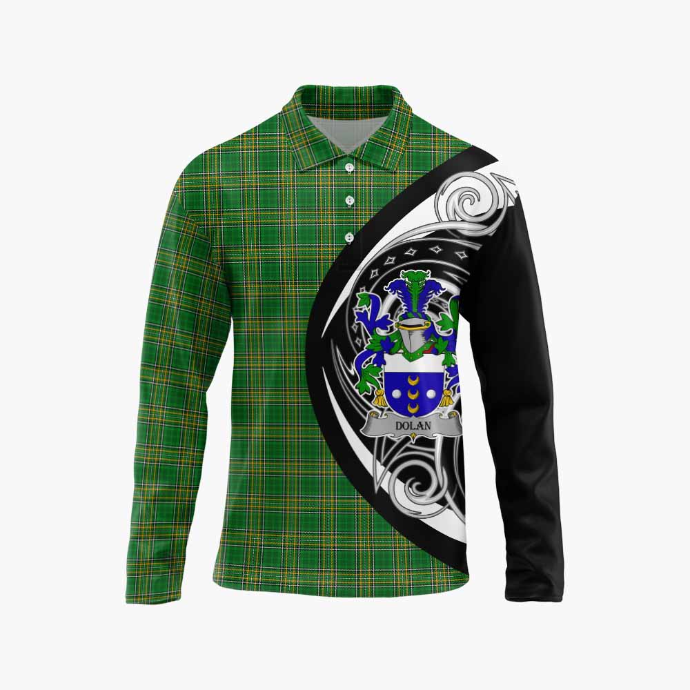 Dolan Irish Clan Long Sleeve Polo Shirt Celtic Circle Style Unisex - Tartan Vibes Clothing