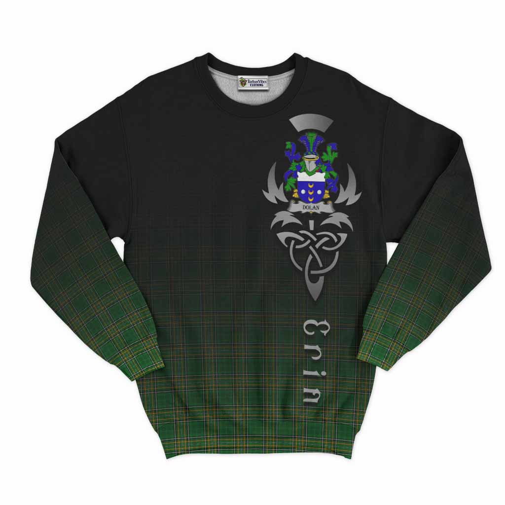 Dolan Irish Clan Sweatshirt with Coat of Arms Erin Go Bragh Celtic Inspired Unisex - Tartan Vibes Clothing