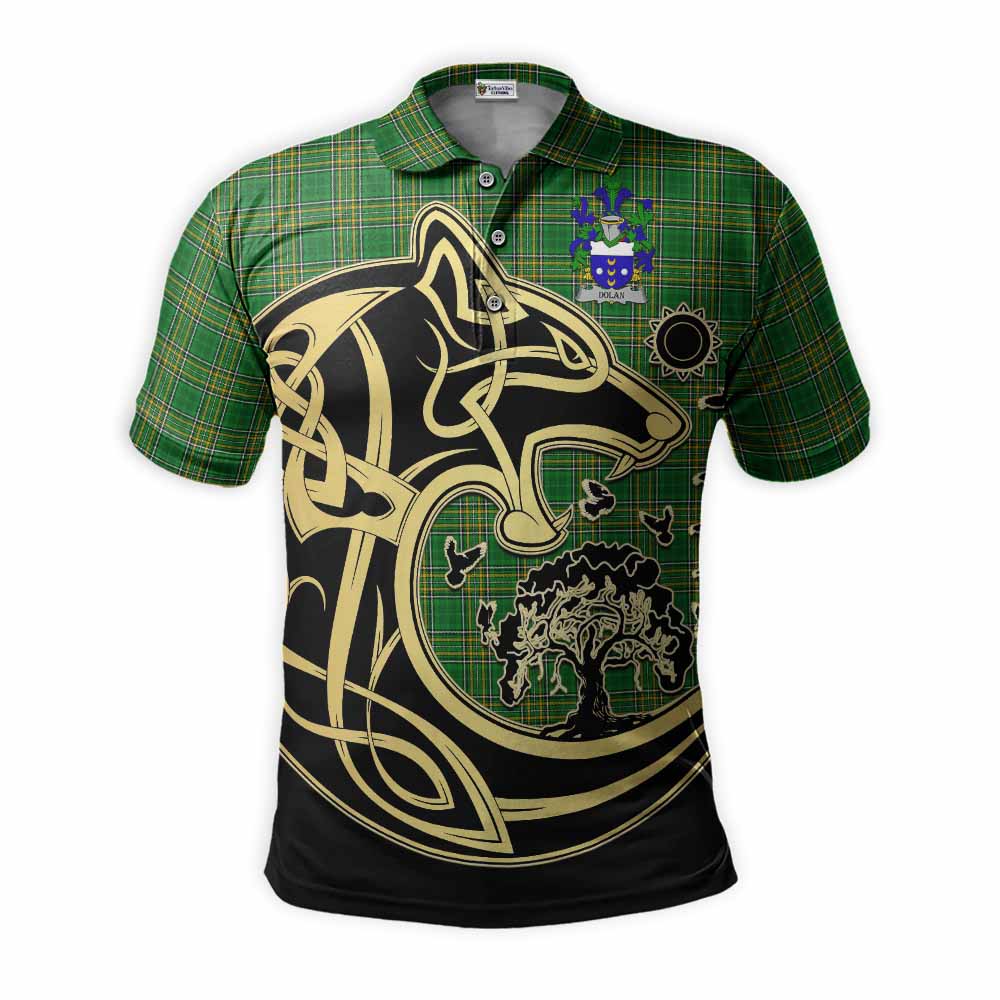 Dolan Irish Tartan Polo Shirt with Coat of Arms Celtic Wolf Style Kid - Tartan Vibes Clothing
