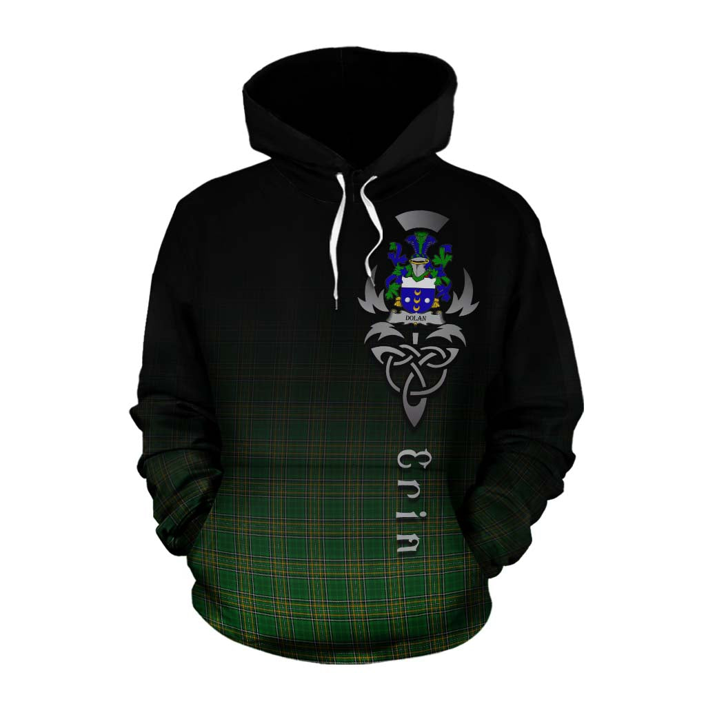 Dolan Irish Clan Cotton Hoodie with Coat of Arms Erin Go Bragh Celtic Inspired Pullover Hoodie XS - Tartan Vibes Clothing
