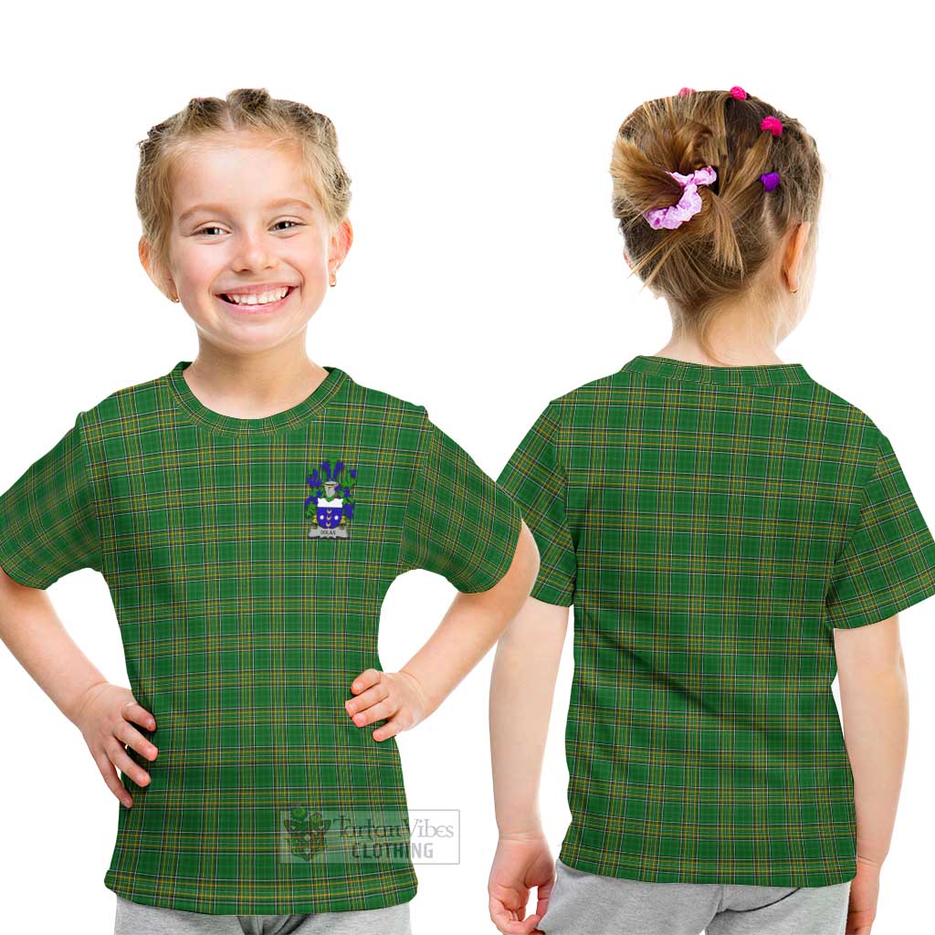 Dolan Irish Clan Tartan Kid T-Shirt with Coat of Arms - Tartan Vibes Clothing