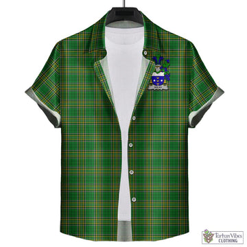Dolan Irish Clan Tartan Hawaiian Shirt with Coat of Arms - Tartan Vibes Clothing