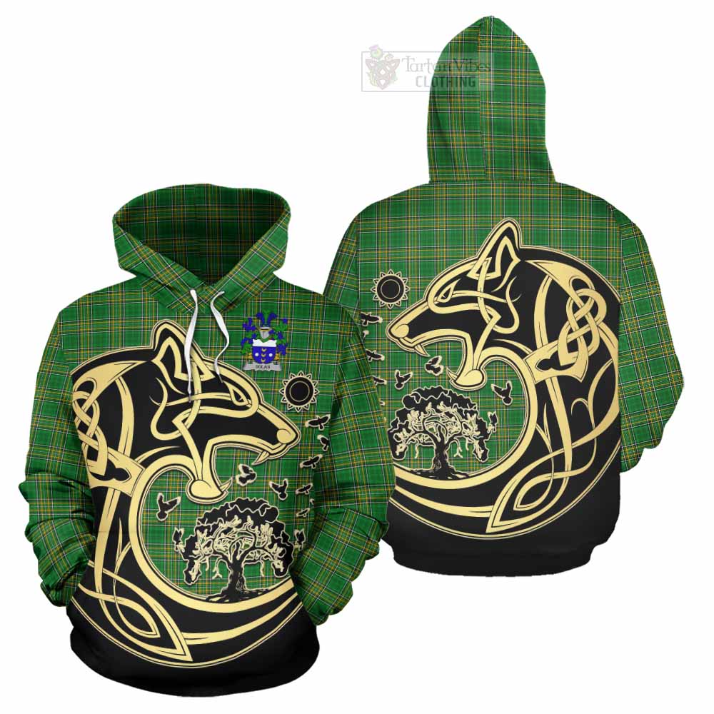 Dolan Irish Tartan Hoodie with Coat of Arms Celtic Wolf Style - Tartan Vibes Clothing